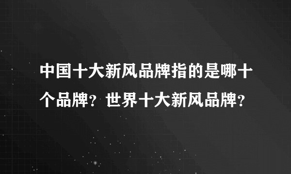 中国十大新风品牌指的是哪十个品牌？世界十大新风品牌？