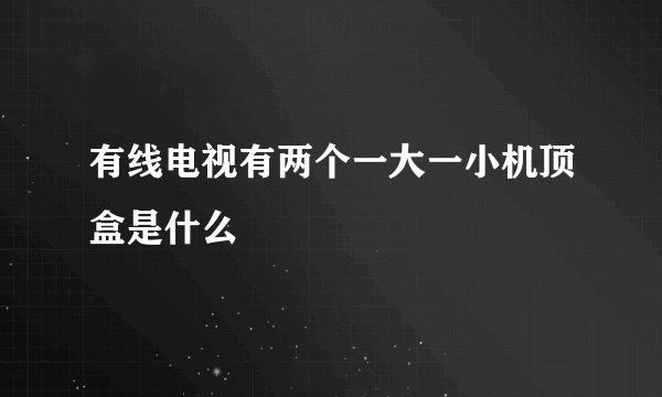有线电视有两个一大一小机顶盒是什么