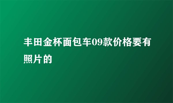 丰田金杯面包车09款价格要有照片的