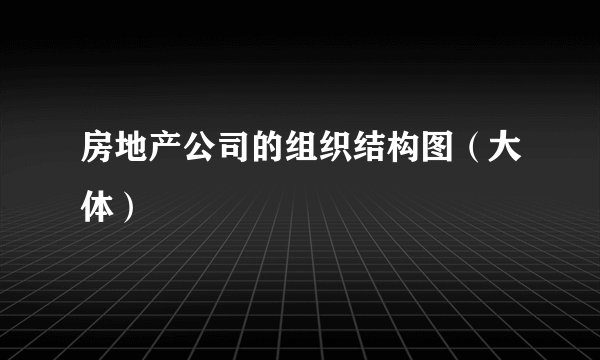 房地产公司的组织结构图（大体）