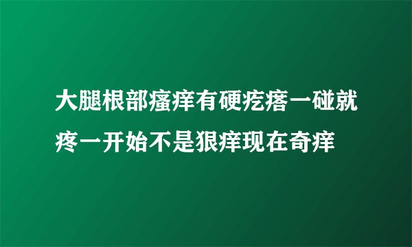 大腿根部瘙痒有硬疙瘩一碰就疼一开始不是狠痒现在奇痒