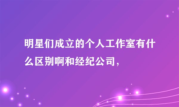 明星们成立的个人工作室有什么区别啊和经纪公司，