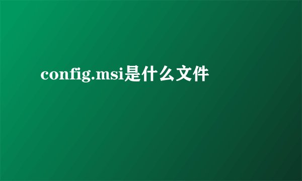 config.msi是什么文件