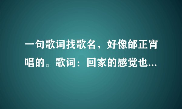 一句歌词找歌名，好像邰正宵唱的。歌词：回家的感觉也........心中的思念，还是相同的地方！谢谢