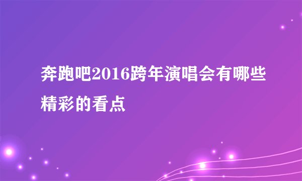 奔跑吧2016跨年演唱会有哪些精彩的看点