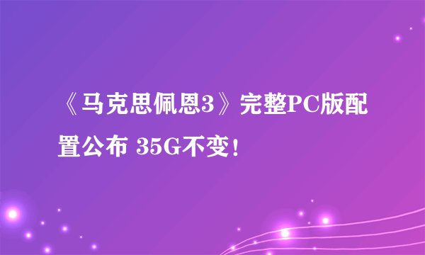 《马克思佩恩3》完整PC版配置公布 35G不变！