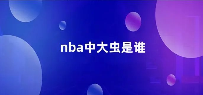 nba中大虫是谁
