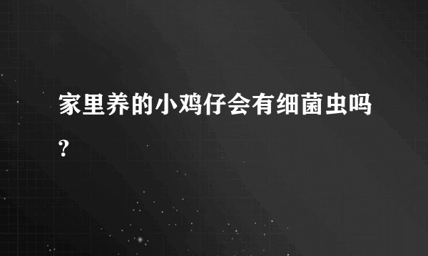 家里养的小鸡仔会有细菌虫吗？