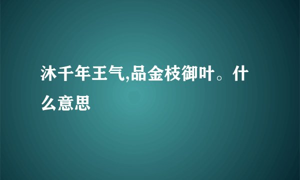 沐千年王气,品金枝御叶。什么意思