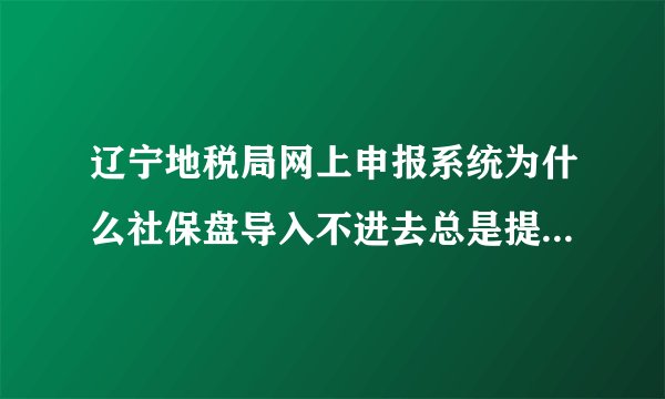 辽宁地税局网上申报系统为什么社保盘导入不进去总是提示网页上有错误