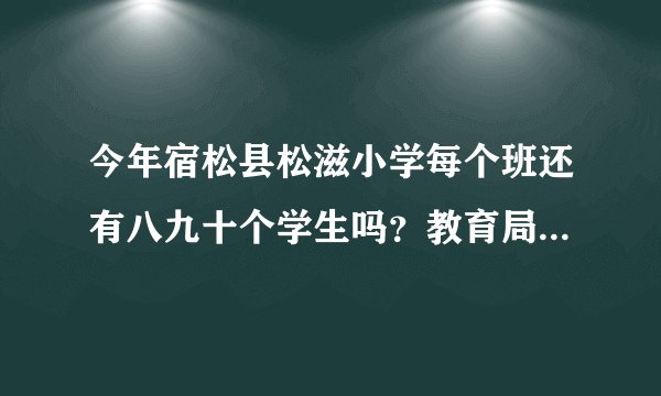 今年宿松县松滋小学每个班还有八九十个学生吗？教育局不管吗？难道这就是所谓的21世纪教育吗？