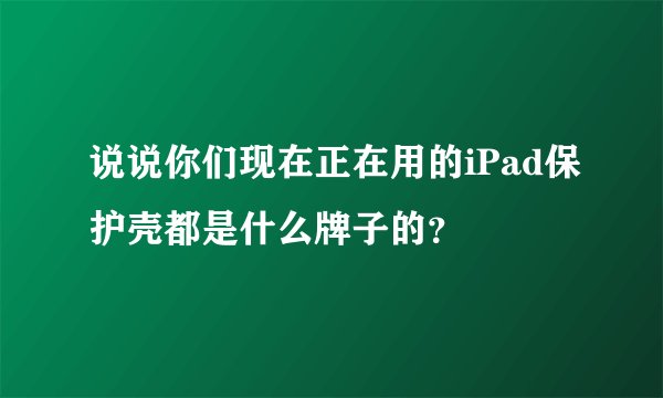 说说你们现在正在用的iPad保护壳都是什么牌子的？