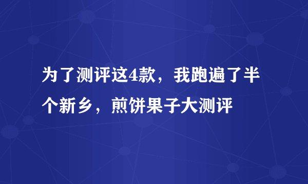 为了测评这4款，我跑遍了半个新乡，煎饼果子大测评