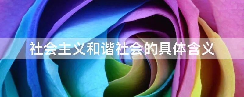 社会主义和谐社会的具体含义