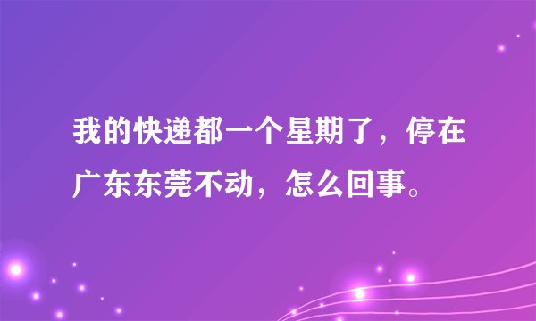 我的快递都一个星期了，停在广东东莞不动，怎么回事。