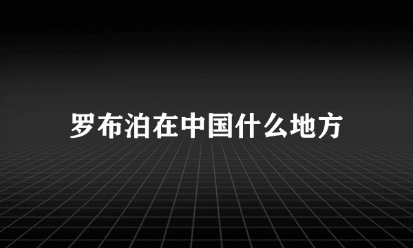 罗布泊在中国什么地方