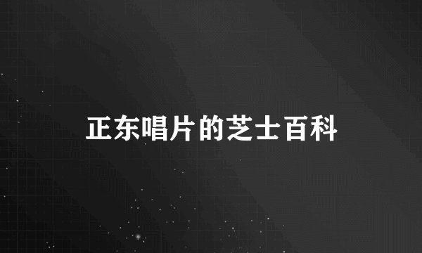 正东唱片的芝士百科