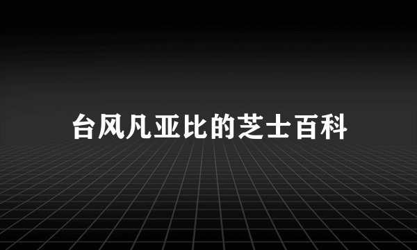 台风凡亚比的芝士百科