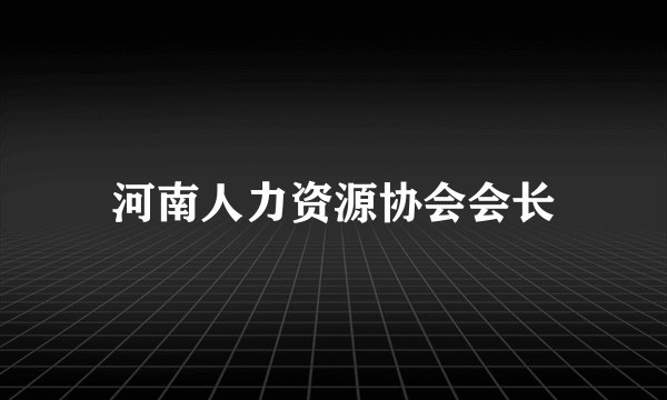 河南人力资源协会会长
