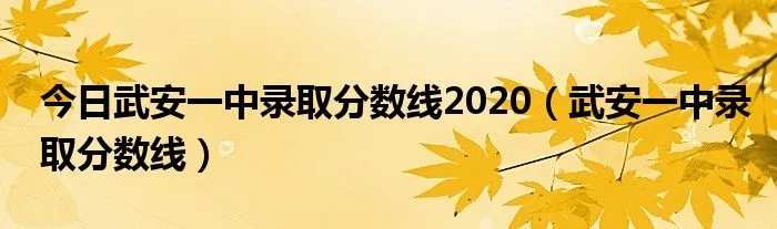 今日武安一中录取分数线2020（武安一中录取分数线）