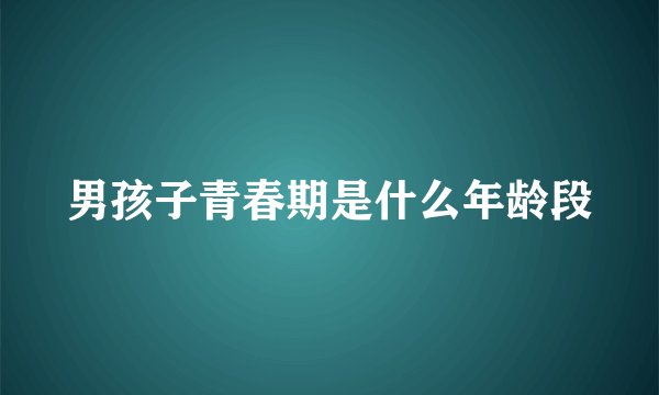 男孩子青春期是什么年龄段