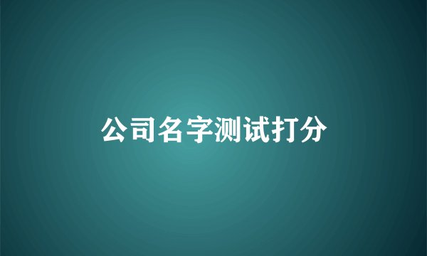 公司名字测试打分