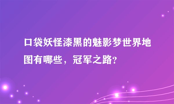 口袋妖怪漆黑的魅影梦世界地图有哪些，冠军之路？