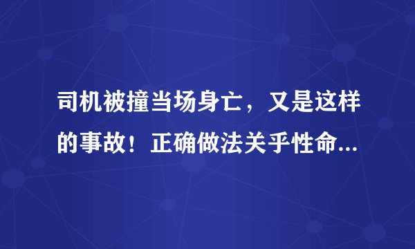 司机被撞当场身亡，又是这样的事故！正确做法关乎性命，你必须知道！