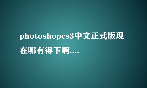 photoshopcs3中文正式版现在哪有得下啊.....希望大家帮下忙啊!!!!!