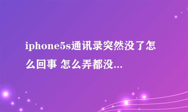 iphone5s通讯录突然没了怎么回事 怎么弄都没有通讯录