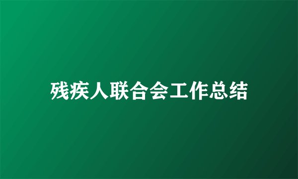 残疾人联合会工作总结