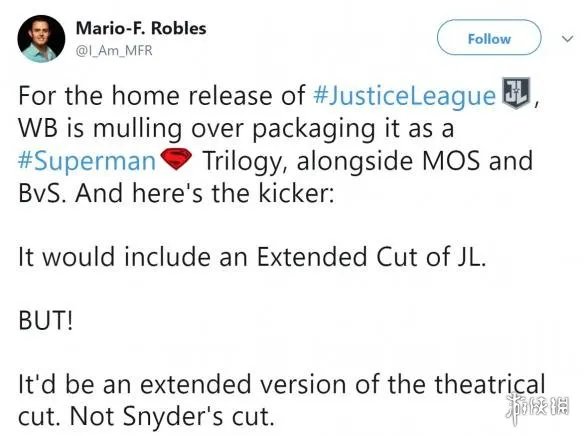 《正义联盟》导演剪辑版终于要来了 但不是扎导的！