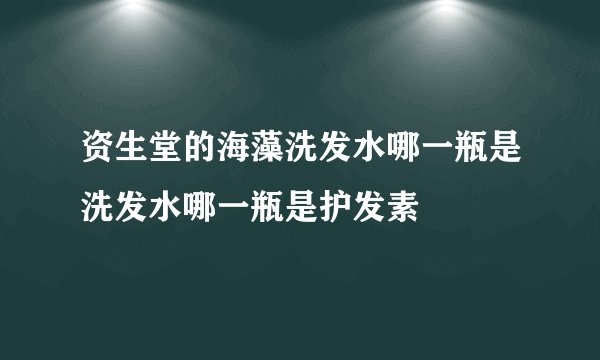 资生堂的海藻洗发水哪一瓶是洗发水哪一瓶是护发素