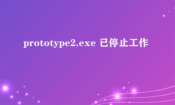 prototype2.exe 已停止工作
