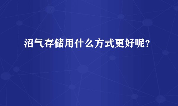 沼气存储用什么方式更好呢？