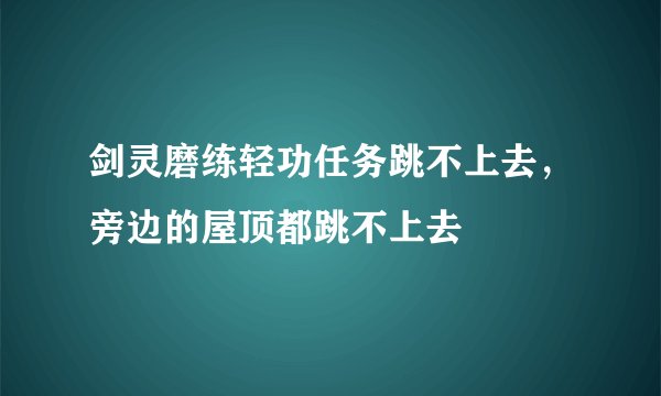 剑灵磨练轻功任务跳不上去，旁边的屋顶都跳不上去