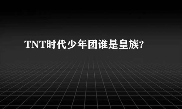 TNT时代少年团谁是皇族?