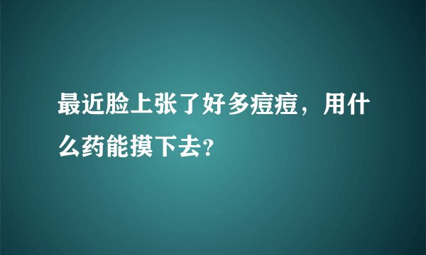 最近脸上张了好多痘痘，用什么药能摸下去？