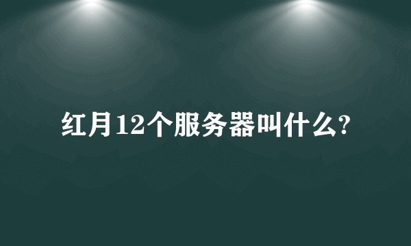 红月12个服务器叫什么?