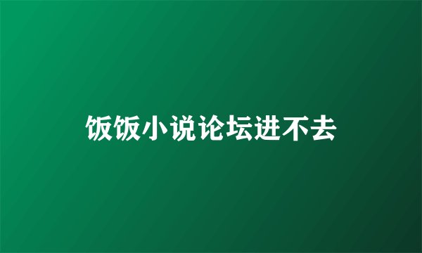 饭饭小说论坛进不去