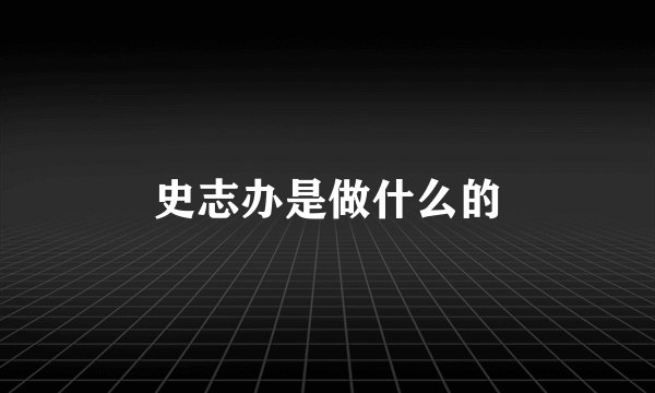 史志办是做什么的