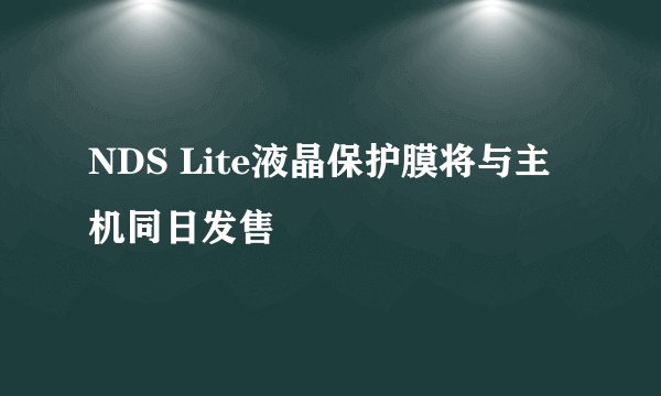 NDS Lite液晶保护膜将与主机同日发售