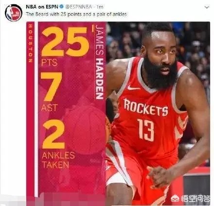 哈登晃倒韦斯利约翰逊数米远，等他站起来再投进三分，什么水平？