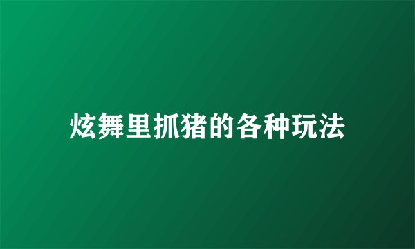 炫舞里抓猪的各种玩法