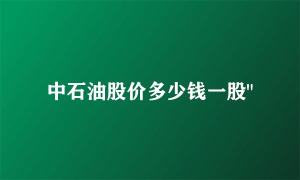 中石油股价多少钱一股