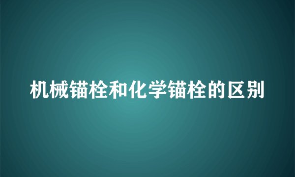 机械锚栓和化学锚栓的区别