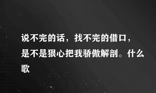 说不完的话，找不完的借口，是不是狠心把我骄傲解剖。什么歌