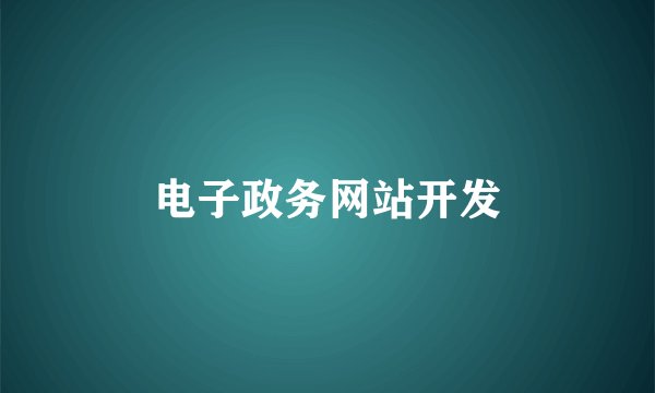 电子政务网站开发