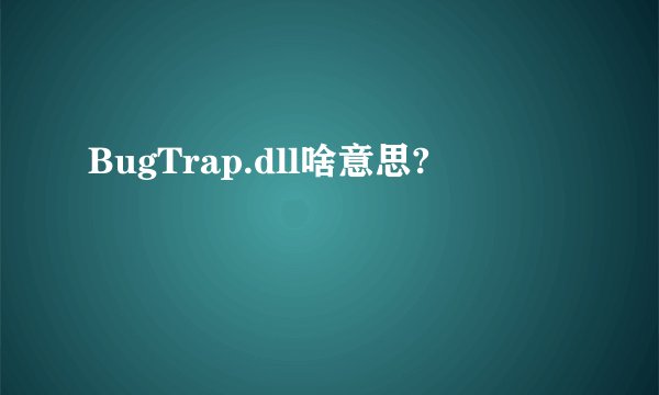 BugTrap.dll啥意思?