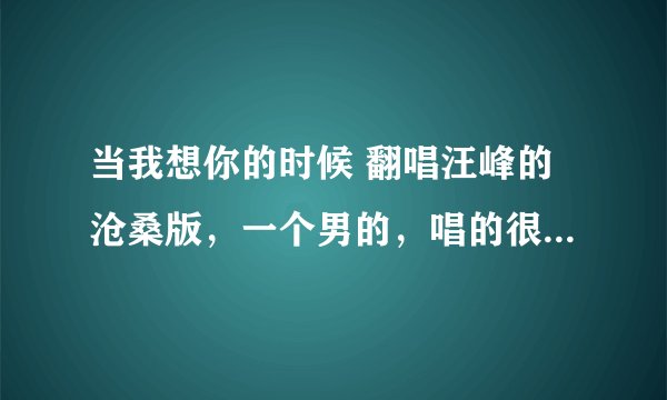 当我想你的时候 翻唱汪峰的沧桑版，一个男的，唱的很沧桑，有磁性的声音，在我朋友车上听到的